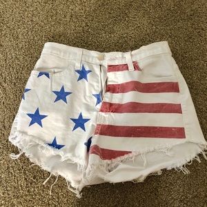 High Waisted American Flag Shorts